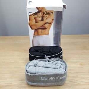 CALVIN KLEIN Boxer Briefs Mens Medium Gray Black 2-Pack Cotton Classic Logo